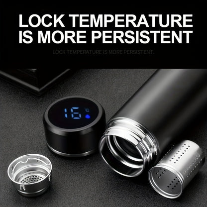Hot and Cold water bottle with LED Temperature Display, Stainless Steel Insulated Vacuum Flask Thermos SMART Digital Mug 500ML, Temperature Display Sports Drink Flasks