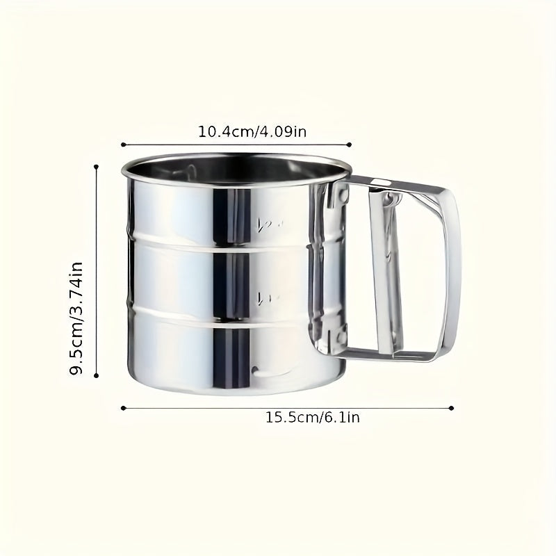 1pc of Semi-Automatic Flour Sifter, Handheld Flour Sieve, New Model for Filtering Flour, Baking Tool for Dusting, Kitchen And Restaurant Utensil