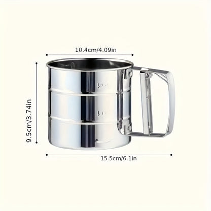 1pc of Semi-Automatic Flour Sifter, Handheld Flour Sieve, New Model for Filtering Flour, Baking Tool for Dusting, Kitchen And Restaurant Utensil