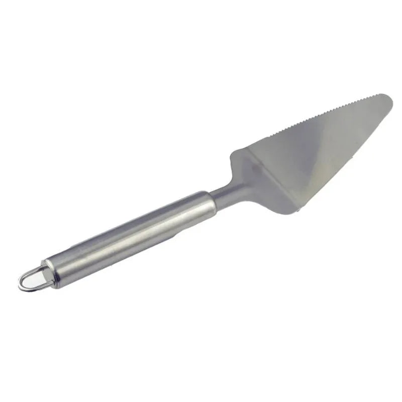 Cake server Thickened Stainless Steel Serrated Edge Cake Server Blade Cutter Pie Pizza Shovel Cake Spatula Scraper Baking Tool 1Piece