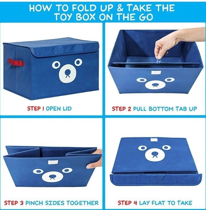 Panda Storage Box - Foldable Cartoon Cute Bear Storage Box For Clothes & Kids Toys