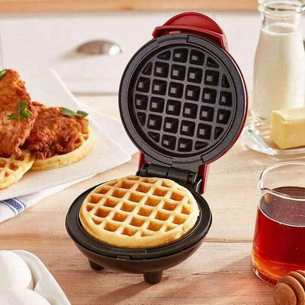 Waffle Maker Sandwich Cake Baking Tray, Household Breakfast Electric Baking Pan, Fully Automatic Multifunctional Mini Waffle Biscuit Machine