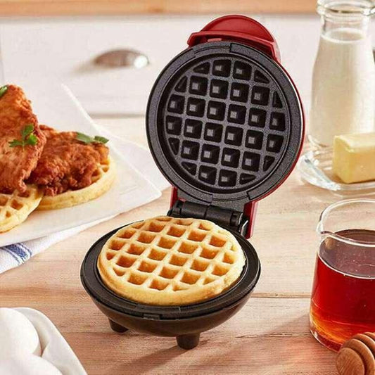 Waffle Maker Sandwich Cake Baking Tray, Household Breakfast Electric Baking Pan, Fully Automatic Multifunctional Mini Waffle Biscuit Machine