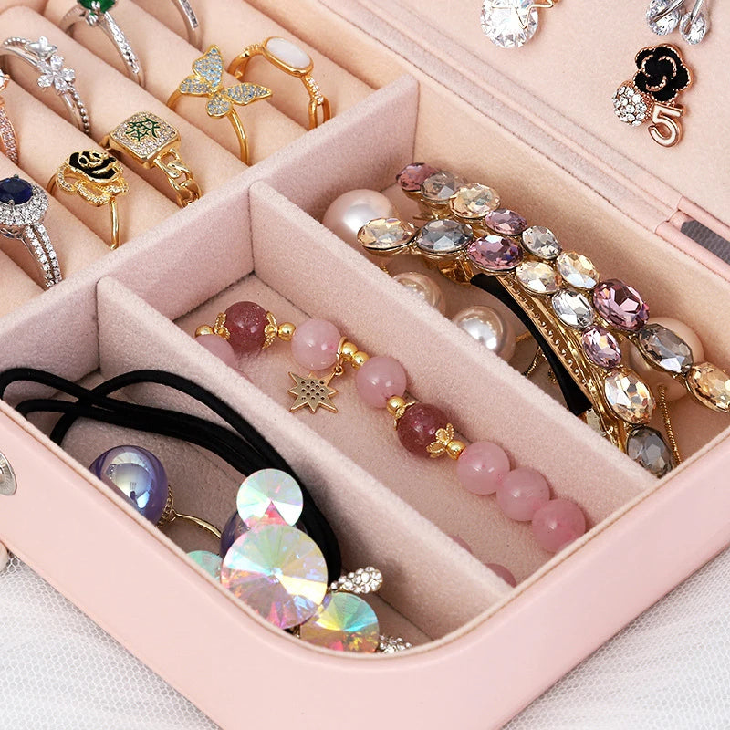 NEW PU Leather Jewelry Box Jewelry Storage Earring Packaging Display Boxes Storage Case Organizer for Home Travel Girl Gift