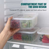 Double Layer Refrigerator Storage Box, Double Layer, Vegetable, Fruit, Fresh, Drain Basket, Refrigerator, Food Containers, Drain, Crisper, 4 Grids