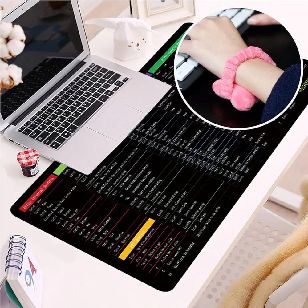 Shortcut keyboard mat (30*80cm) - Office Shortcut Keys Rubber Mat Mouse Pad