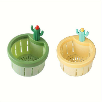 Cactus kitchen sink filters - push down pop-up basket, food waste separator with garbage filter, easy to clean, plastic material, kitchen sink accessories