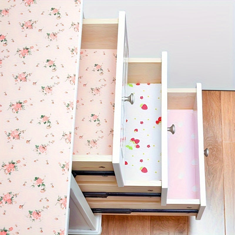 Roll Cute Non-Slip Washable Oil-Proof Shelf Liner - Binder-Free Drawer Mat for Kitchen Cabinet, Refrigerator, Locker, Desk - Home Accessories and Decorative Supplies, Kitchen Drawer Organizer, Shelf Liners