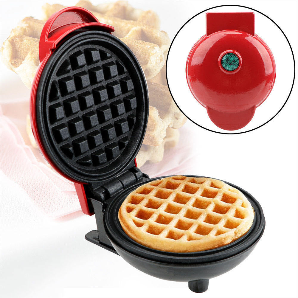 Waffle Maker Sandwich Cake Baking Tray, Household Breakfast Electric Baking Pan, Fully Automatic Multifunctional Mini Waffle Biscuit Machine