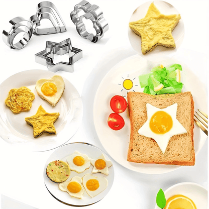 12pcs Stainless Steel Biscuit Mold Flower Shaped Circular Heart-shaped Star Shaped Biscuit Set for Kitchen Baking Tools Of Cakes, Vegetables, Sandwiches, Fruits, Candies, Biscuits, Birthday Parties, Holiday Celebrations, Baking Supplies