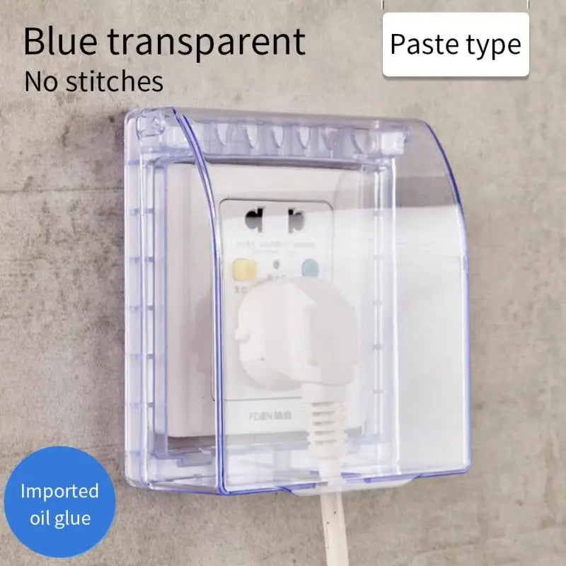 Self-adhesive Wall Socket Box Waterproof Paste Doorbell Plate Panel Cover Switch Button Protection Cover Socket Box