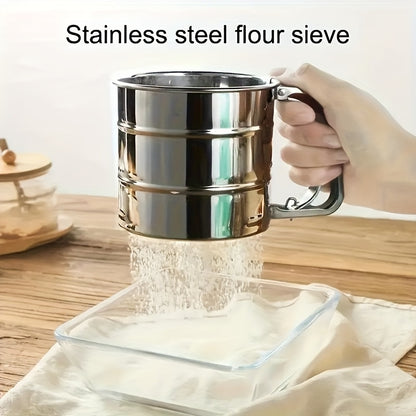 1pc of Semi-Automatic Flour Sifter, Handheld Flour Sieve, New Model for Filtering Flour, Baking Tool for Dusting, Kitchen And Restaurant Utensil