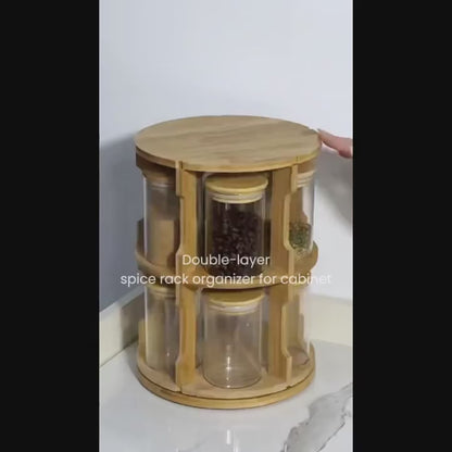 Bamboo 360° Rotating Spice Rack