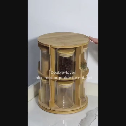 Bamboo 360° Rotating Spice Rack