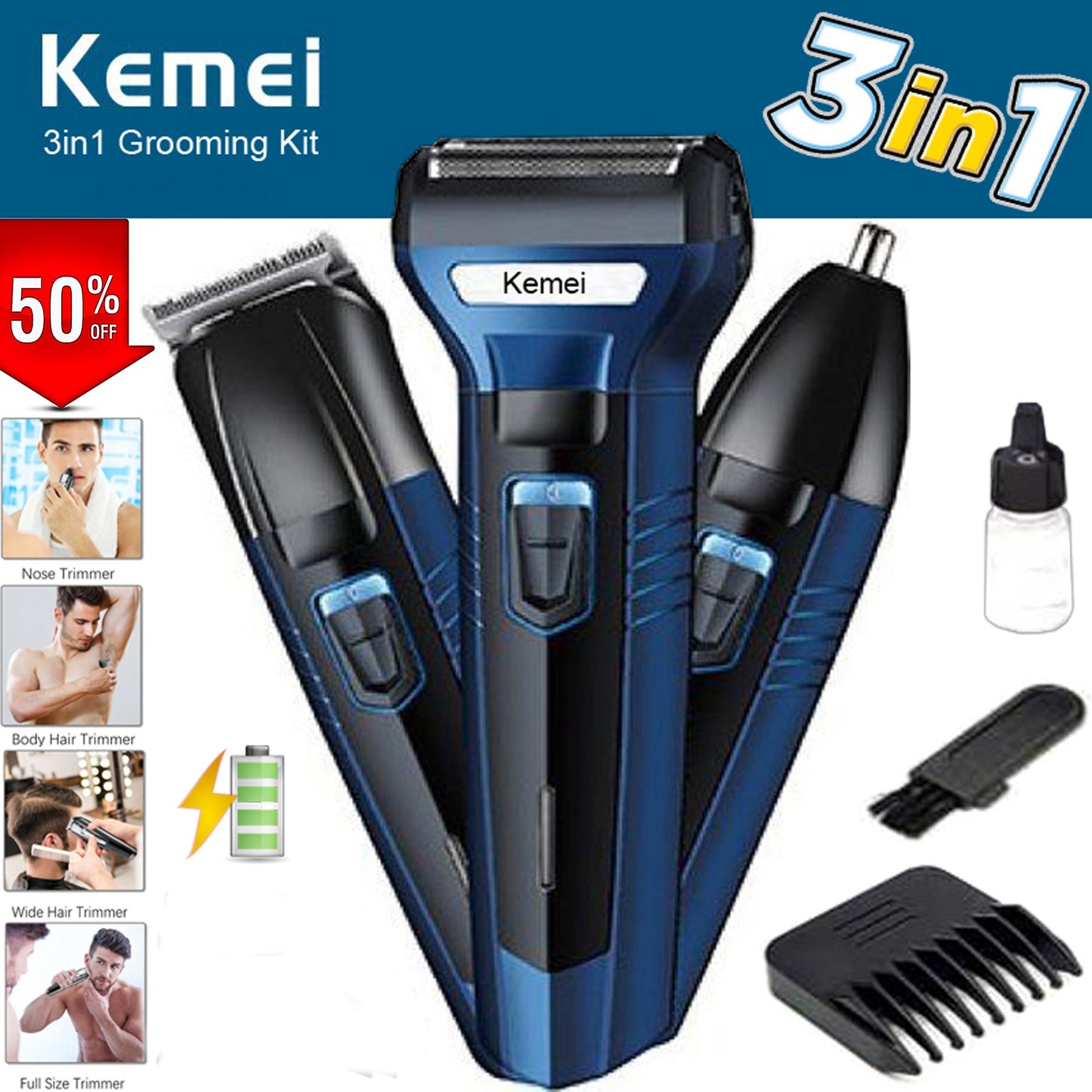 Kemei 3 in 1 trimmer