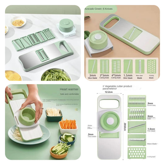 5-in-1 Stainless Steel Mandoline Slicer & Vegetable Grater Set