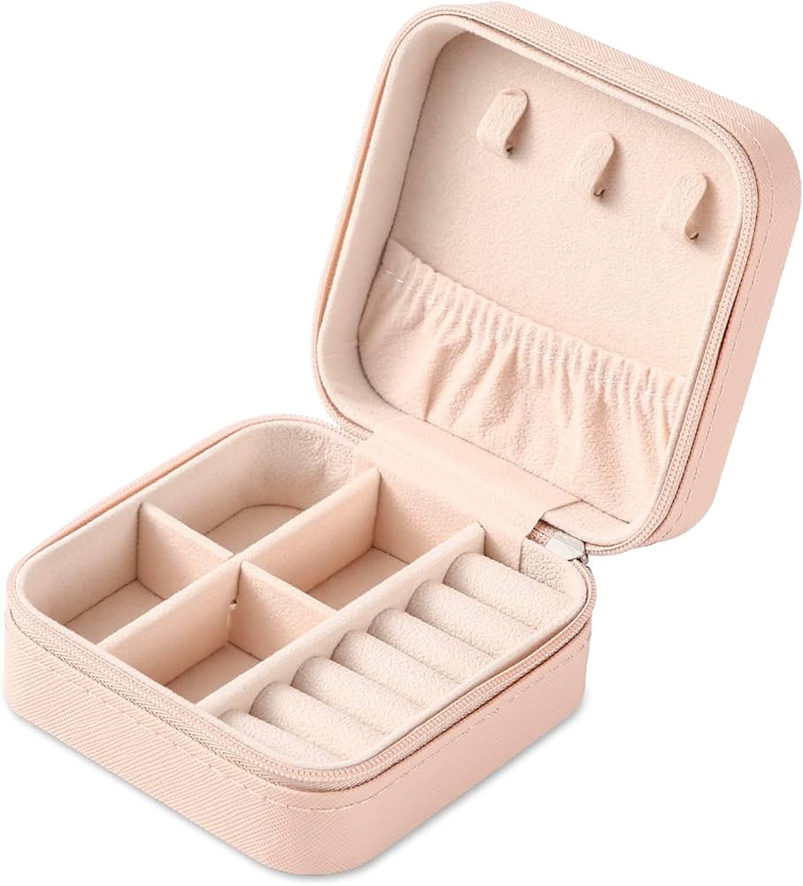 Mini leather jewellery box