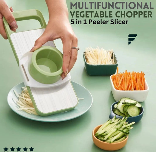 5-in-1 Stainless Steel Mandoline Slicer & Vegetable Grater Set