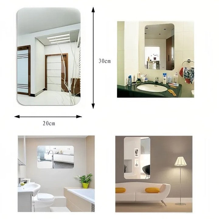 Rectangle & Oval Shape mirror wall stickers