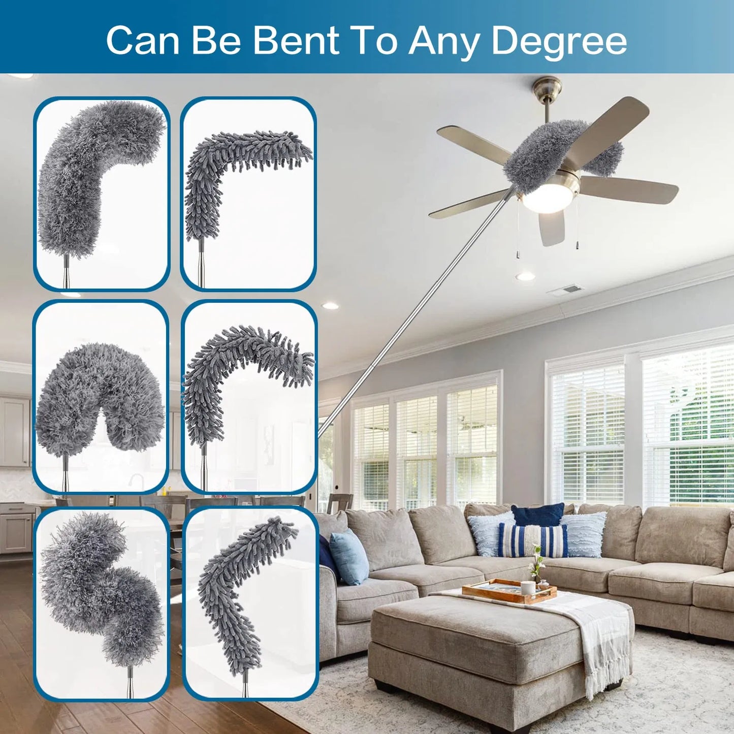 Microfiber Duster with Extension Pole – Ceiling Fan & High Ceiling Cleaner