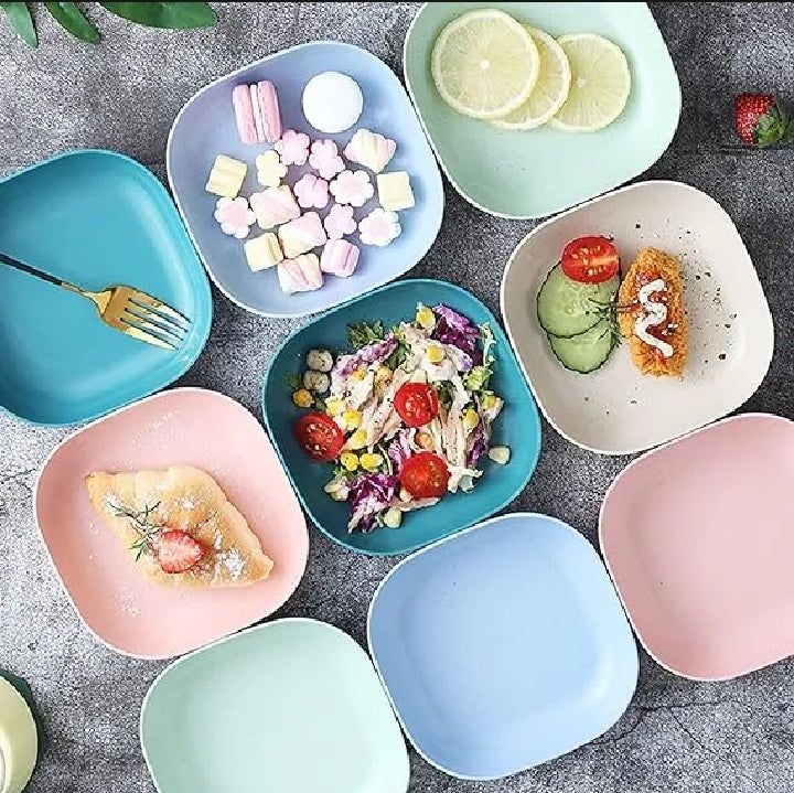 Premium Wheat Straw Snack & Serving Plates Set