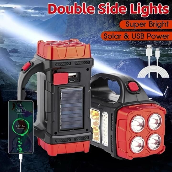 2-in-1 Rechargeable Solar Charging LED Double-Sided Handy Heavy Bulb Light