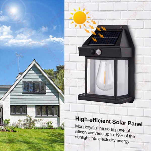 Solar Powered Outdoor Wall Lantern Light