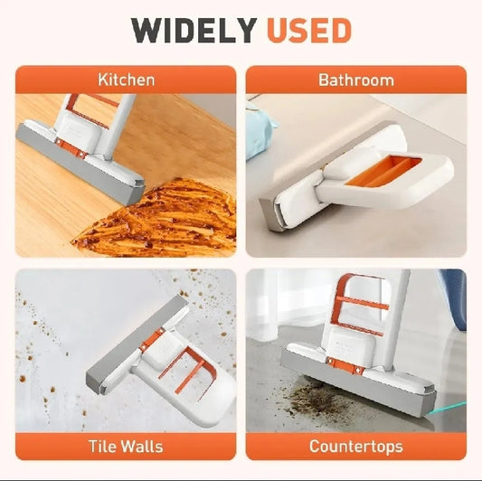 2-in-1 Foldable Silicone Squeegee Cleaner