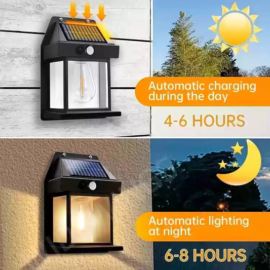 Solar Powered Outdoor Wall Lantern Light