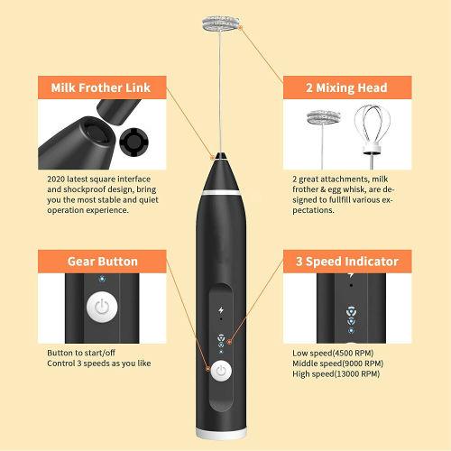 Rechargeable Electric Milk Frother & Coffee Beater