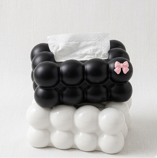 Bubble bow tissue box