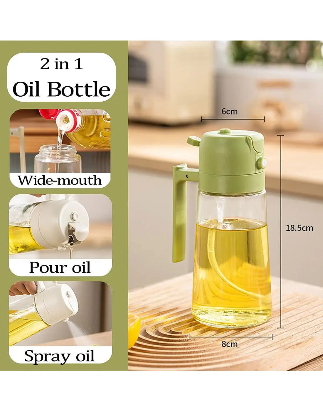 2-in-1 Oil spray Bottle Dispenser