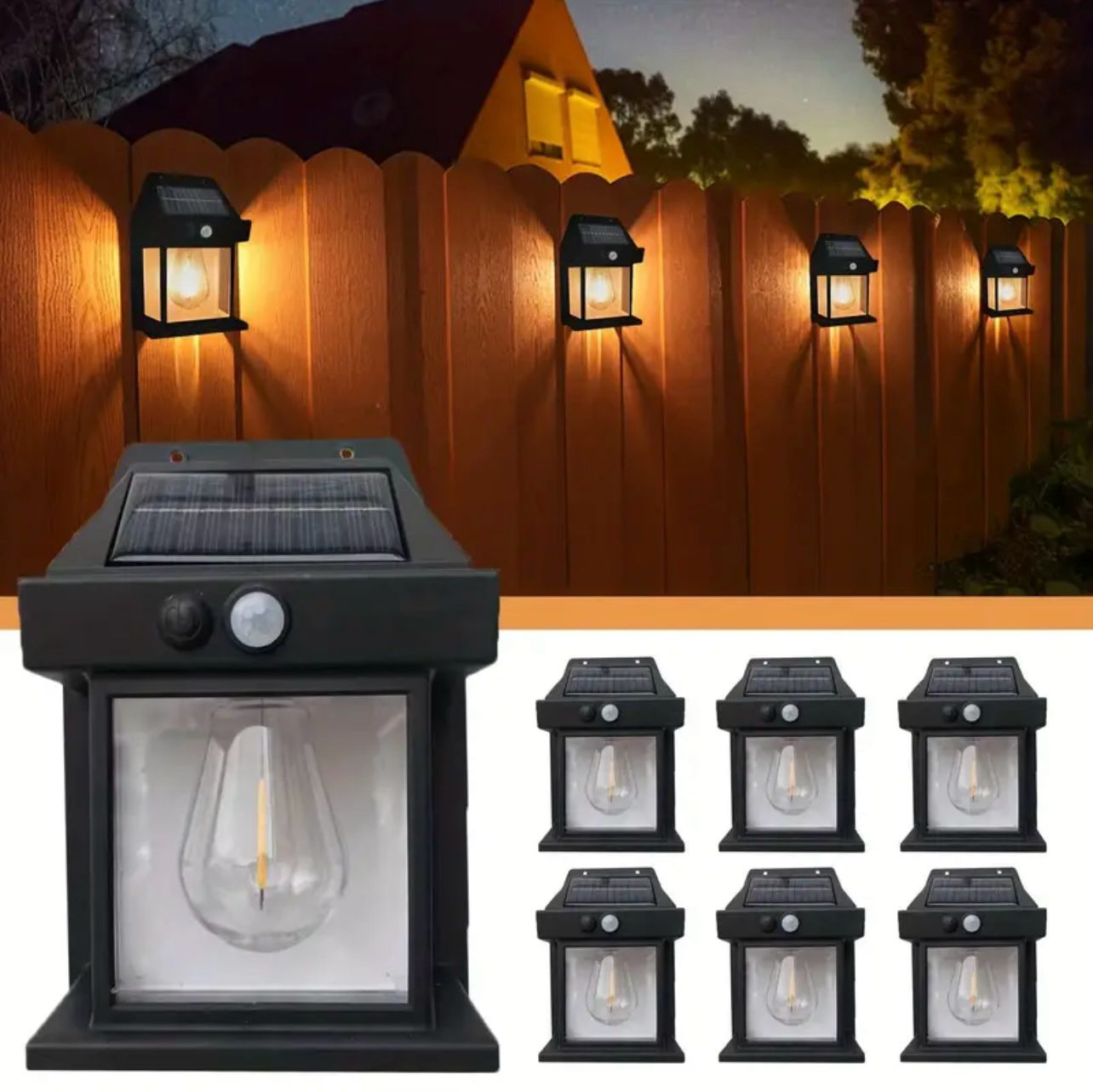 Solar Powered Outdoor Wall Lantern Light