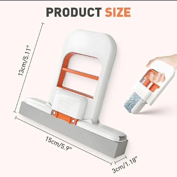 2-in-1 Foldable Silicone Squeegee Cleaner