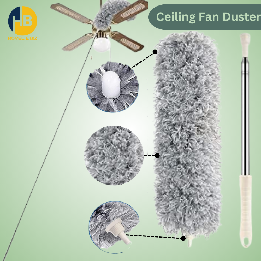 Microfiber Duster with Extension Pole – Ceiling Fan & High Ceiling Cleaner