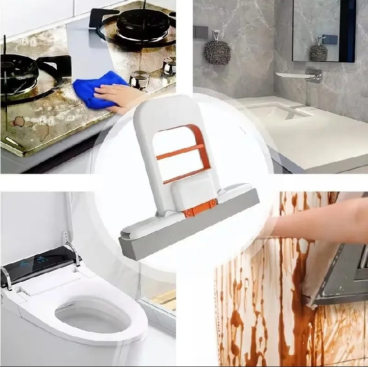2-in-1 Foldable Silicone Squeegee Cleaner