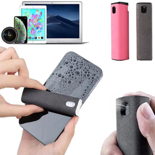 2-in-1 Phone Screen Cleaner Spray & Microfiber Cloth Set