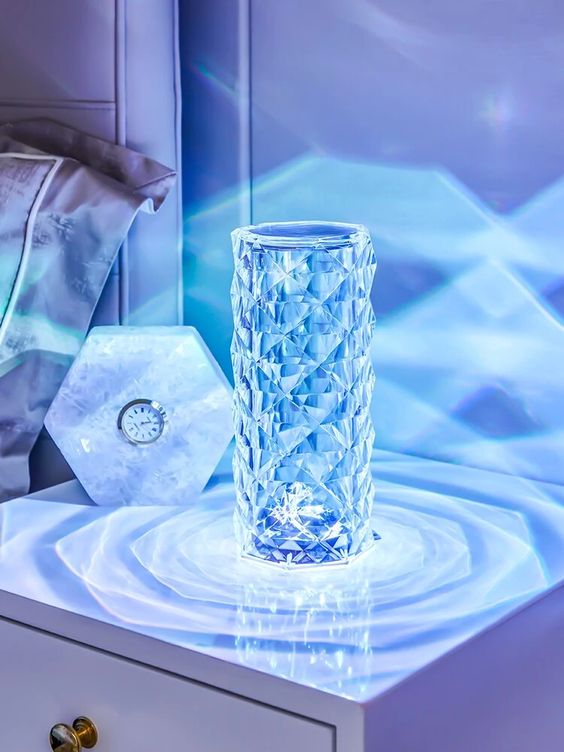 Crystal lamp with 16 Color touch and remote control