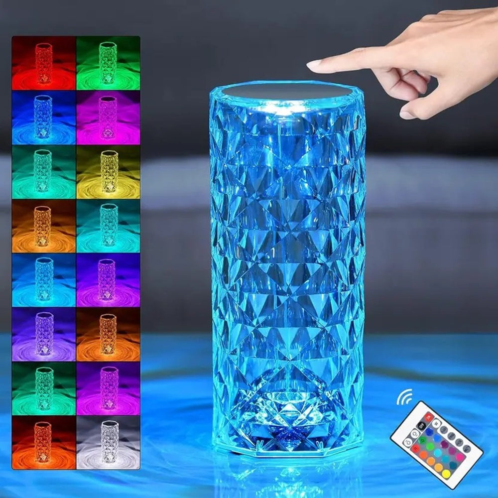Crystal lamp with 16 Color touch and remote control