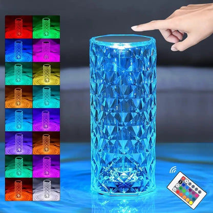 Crystal lamp with 16 Color touch and remote control